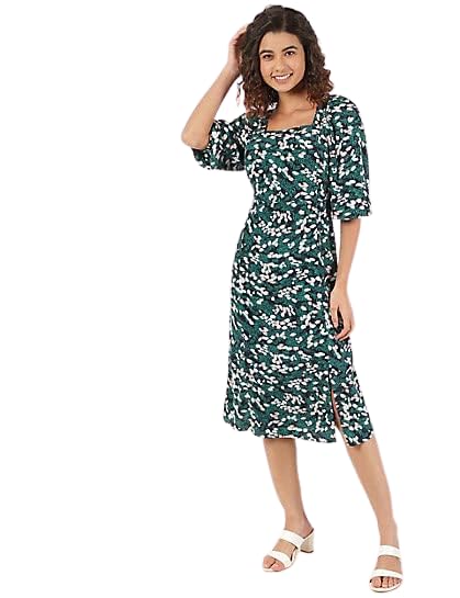 Women's Rayon A-Line Midi Casual Dress