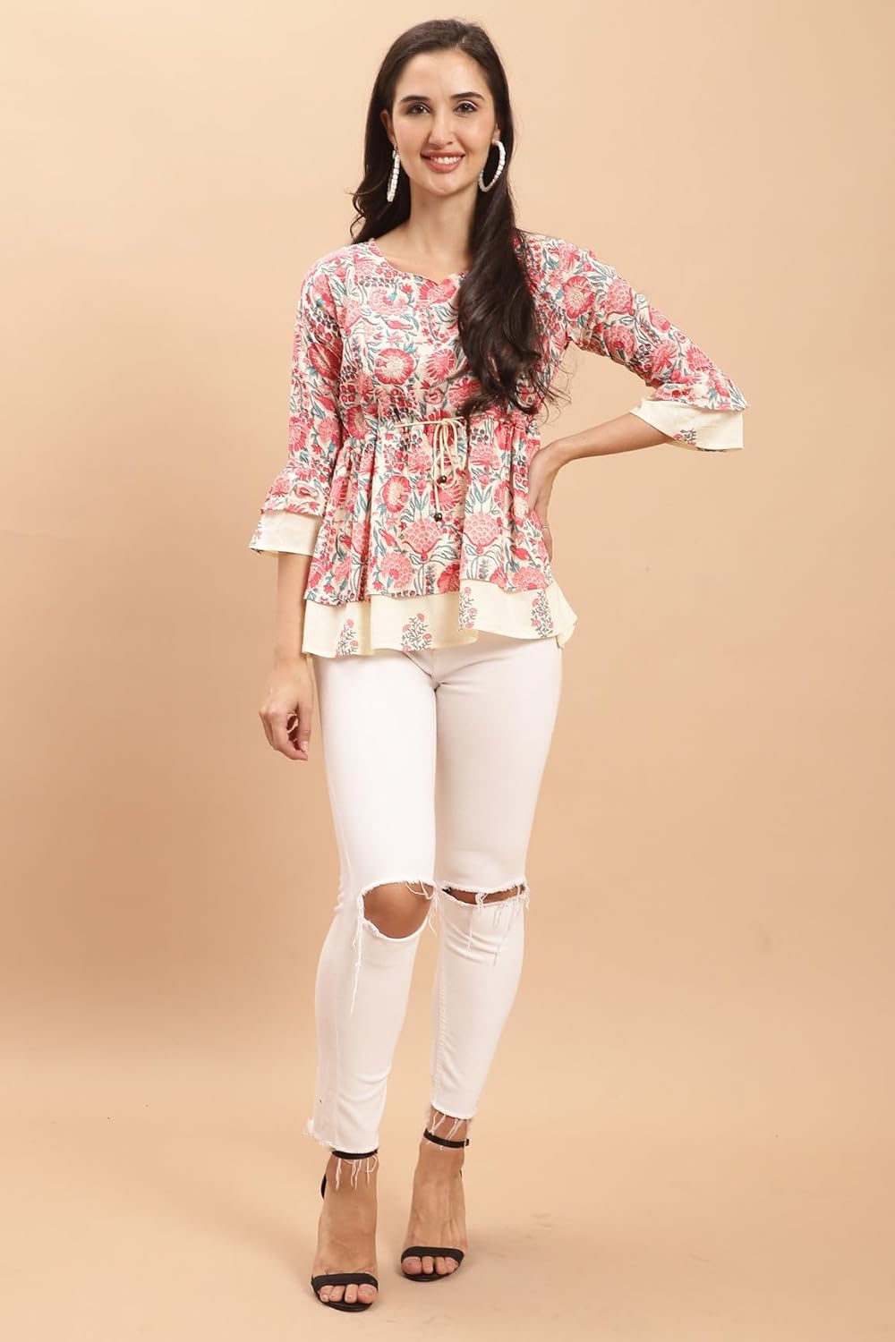 Women's Pure Cotton Jaipuri Printed Short Western Top - Image 5