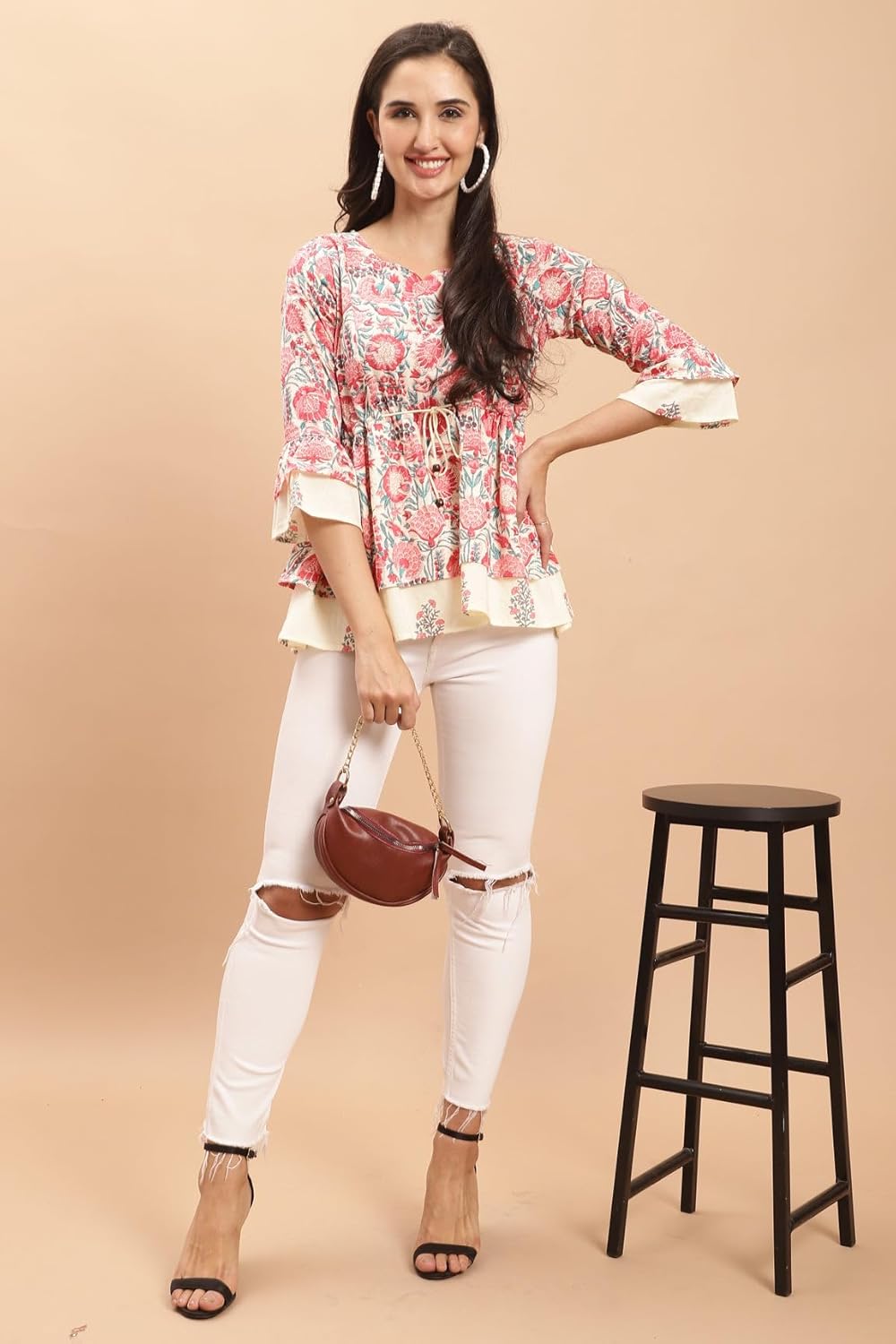 Women's Pure Cotton Jaipuri Printed Short Western Top - Image 7