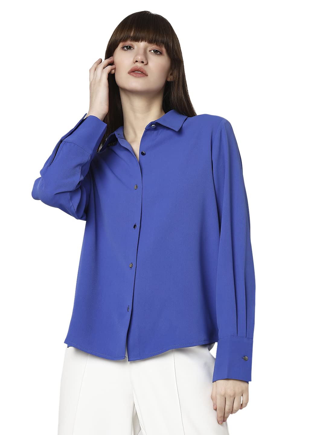 Women's Cotton Relaxed Fit Collar Neck Shirt