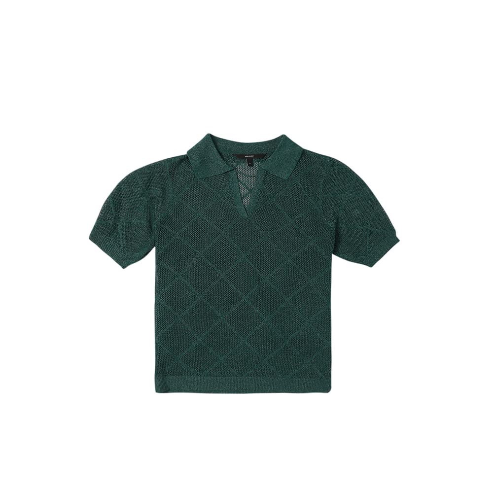 Textured Viscose Blend Collar Neck Women's Top - Image 7