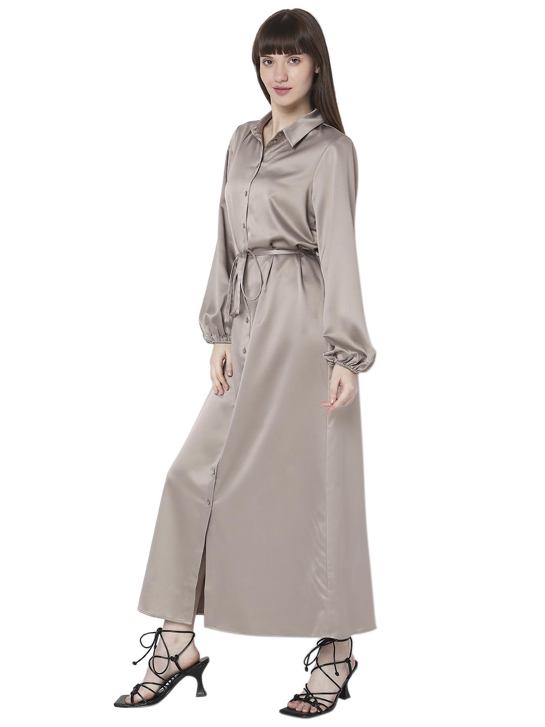 Women Polyester Embroided Maxi Dress - Image 3