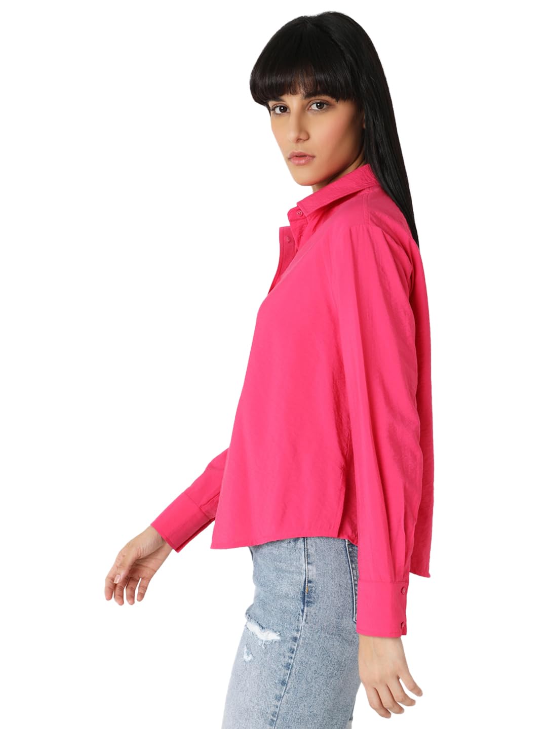 Women's Solid Regular Fit Shirt - Image 3