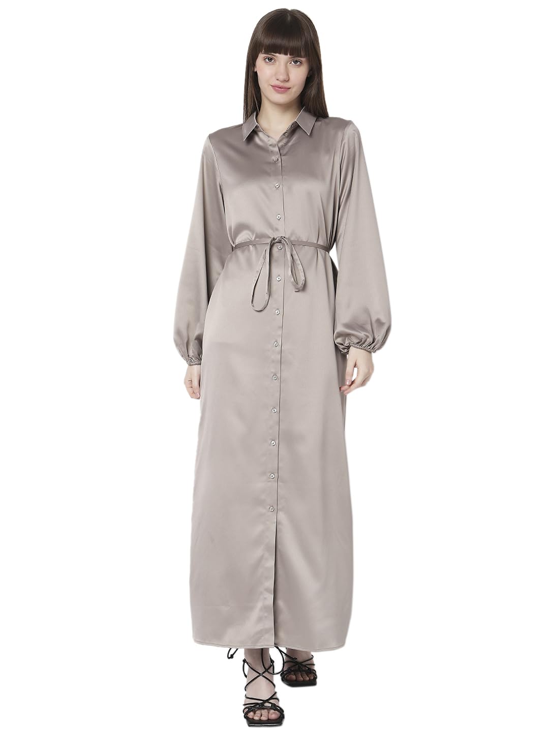 Women Polyester Embroided Maxi Dress