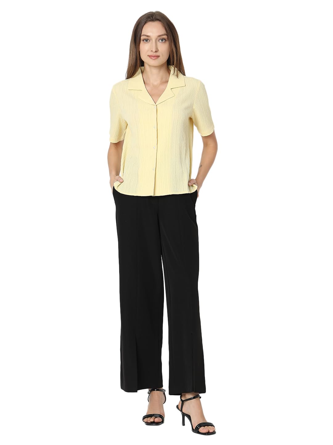 Textured Cuban Collar Short Sleeves Casual Shirt - Image 5