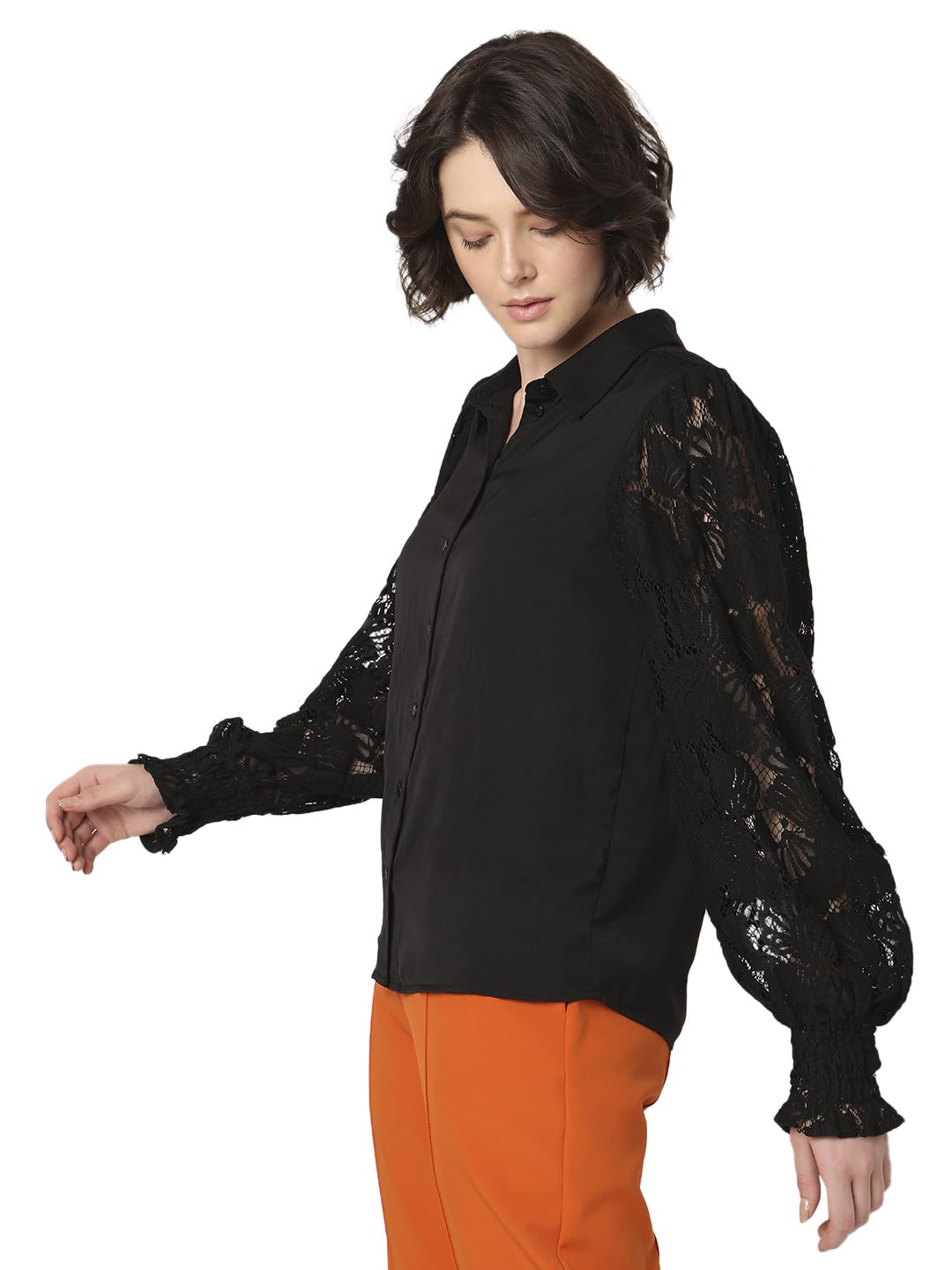 Women's Polyester Solid Regular Fit Shirt - Image 3