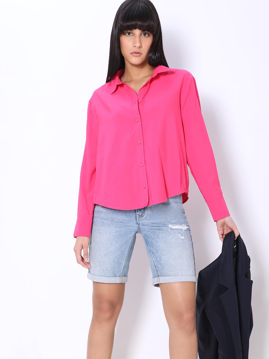 Women's Solid Regular Fit Shirt - Image 2