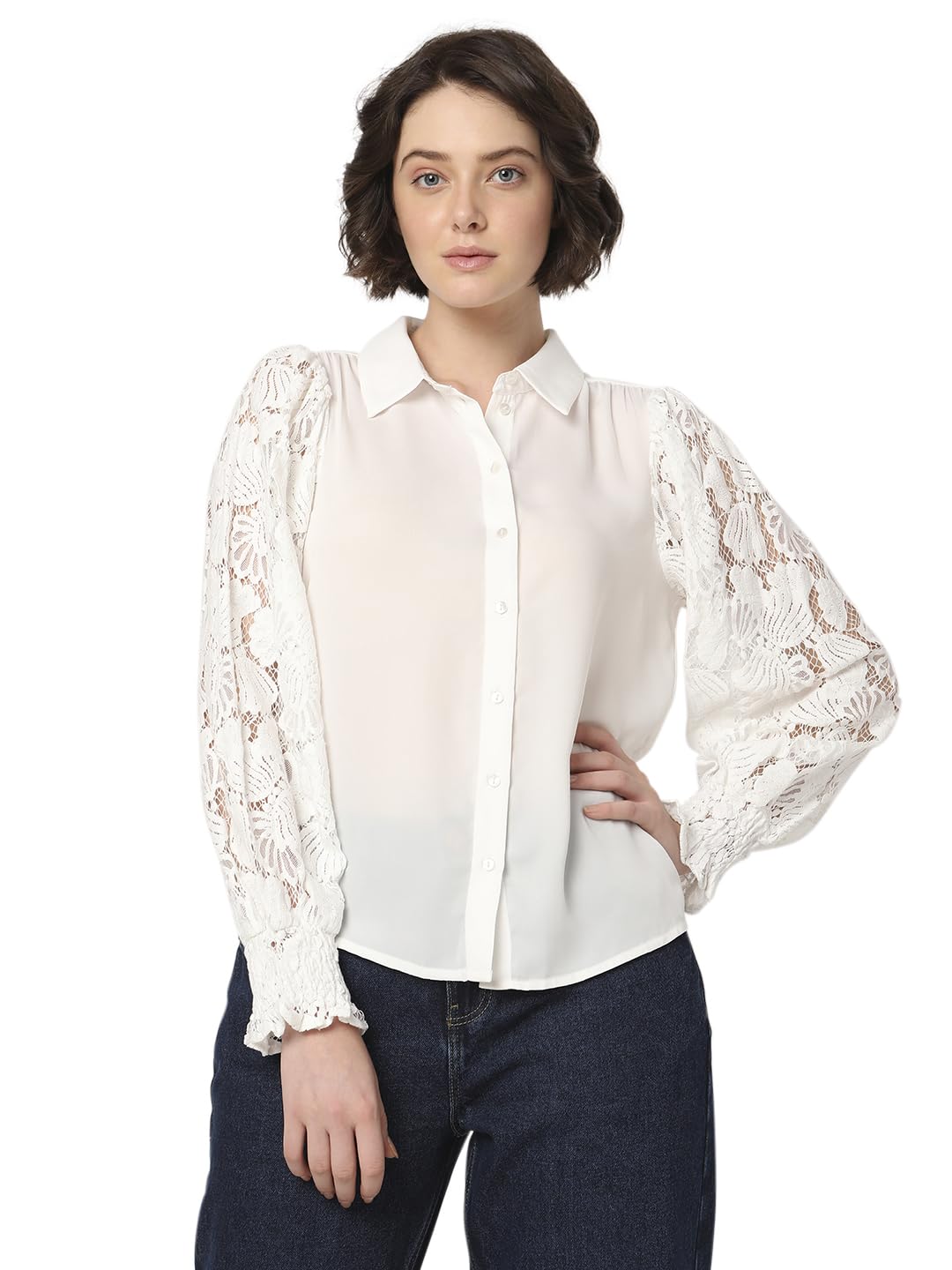 Women's Polyester Solid Regular Fit Shirt - Image 8