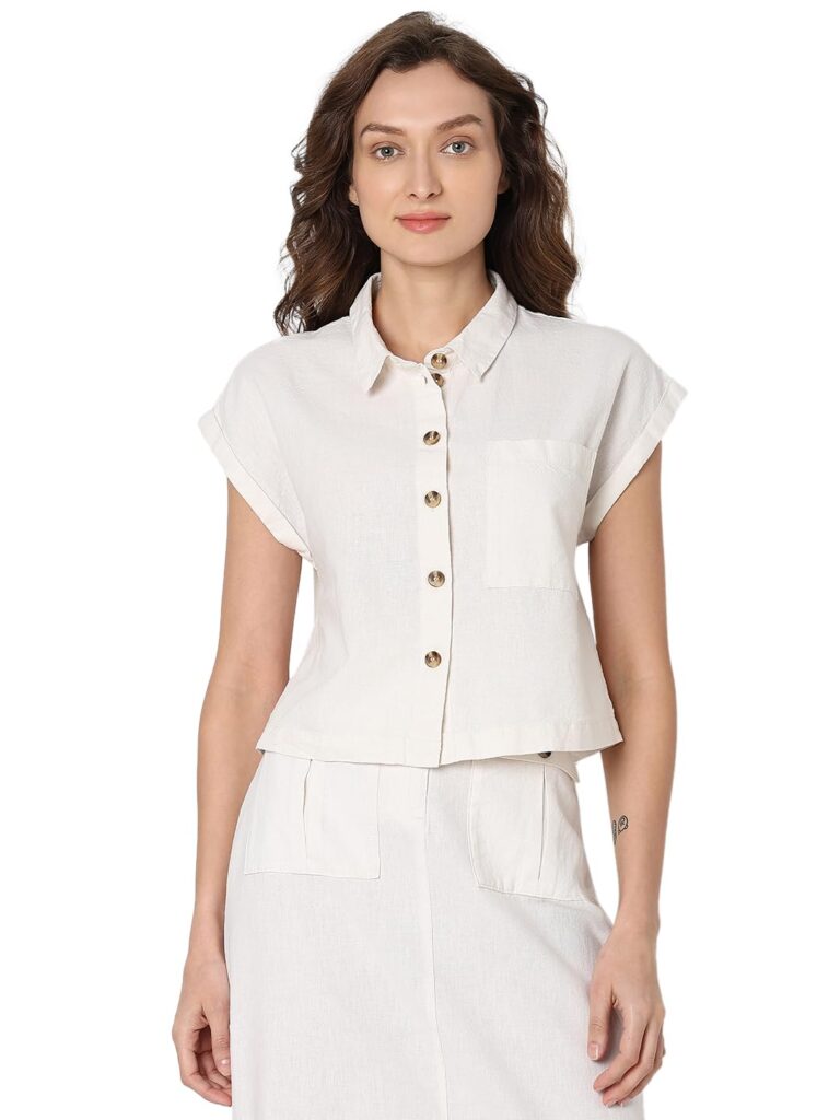Women's Polyester Solid Relaxed Fit Shirt