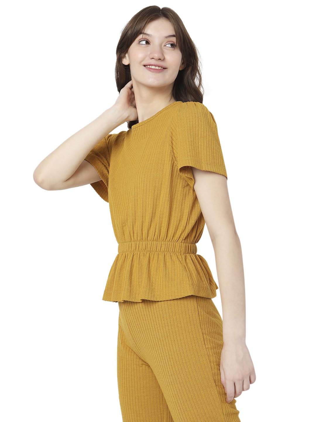 Women's Polyester Solid Regular Fit T-Shirt - Image 3