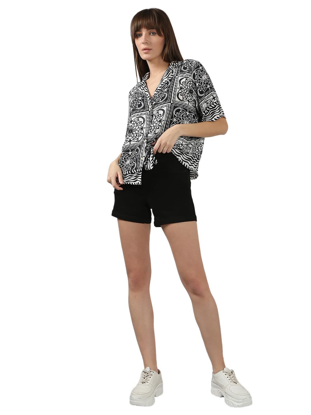 Women's Nylon Blend Floral Regular Fit Shirt - Image 5