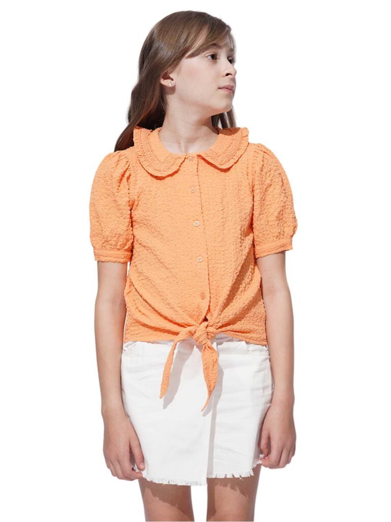 Girl's Solid Relaxed Fit Shirt