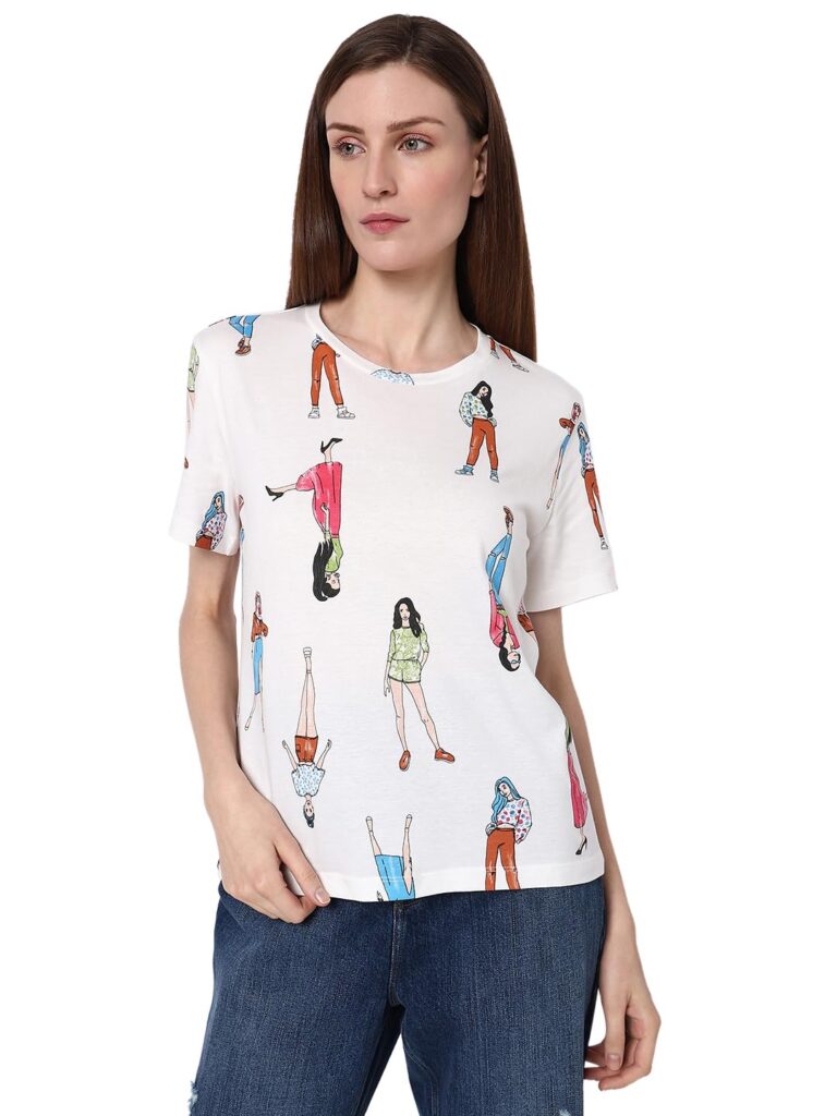 Women's Cotton Cartoon Regular Fit T-Shirt
