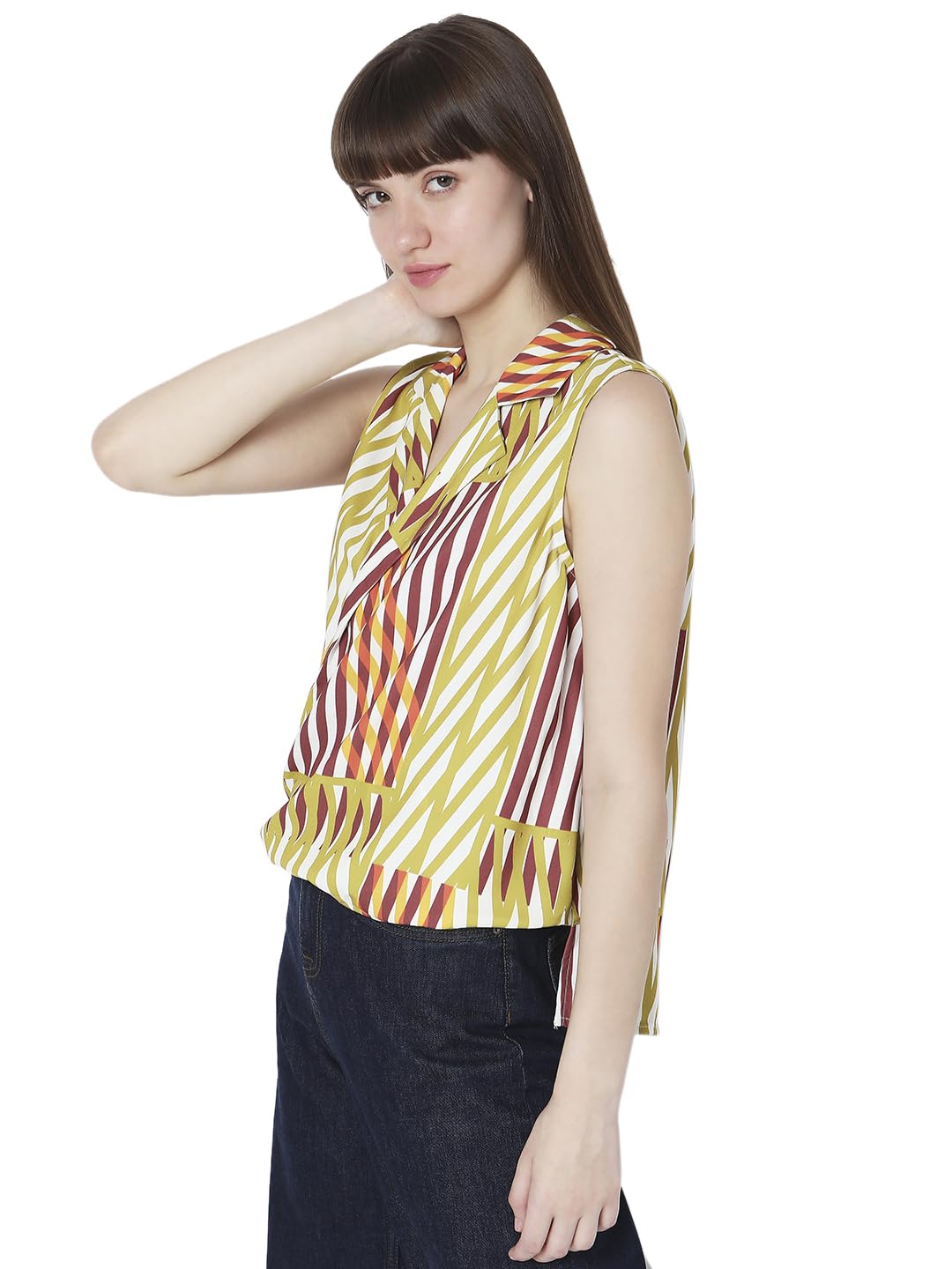 Women's Cotton Striped Regular Fit T-Shirt - Image 3