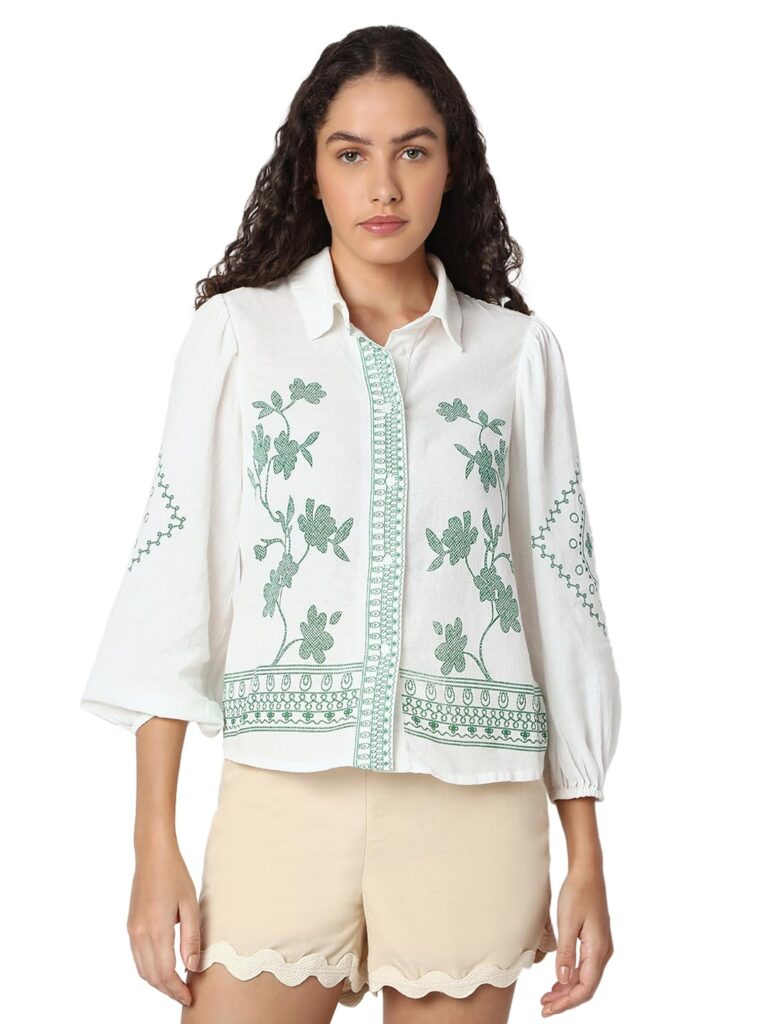 Women's Cotton Floral Regular Fit Shirt
