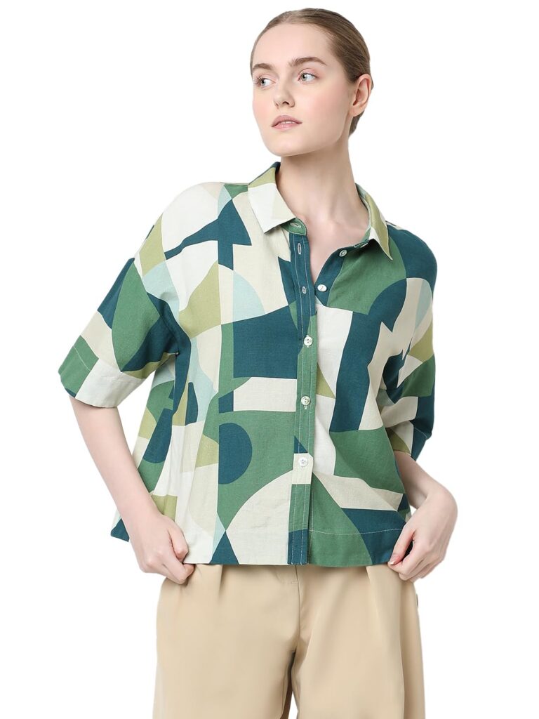 Women's Geometric Regular Fit Shirt