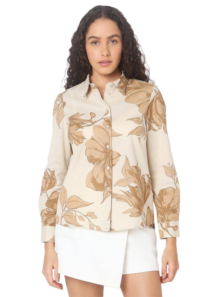 Women's Cotton Floral Print Regular Fit Shirt