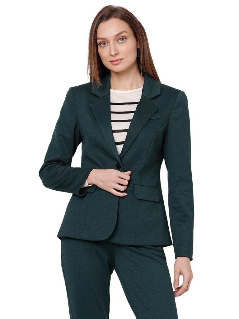 Notched Lapel Single-Breasted Blazer | Blazer for Women Formal Wear