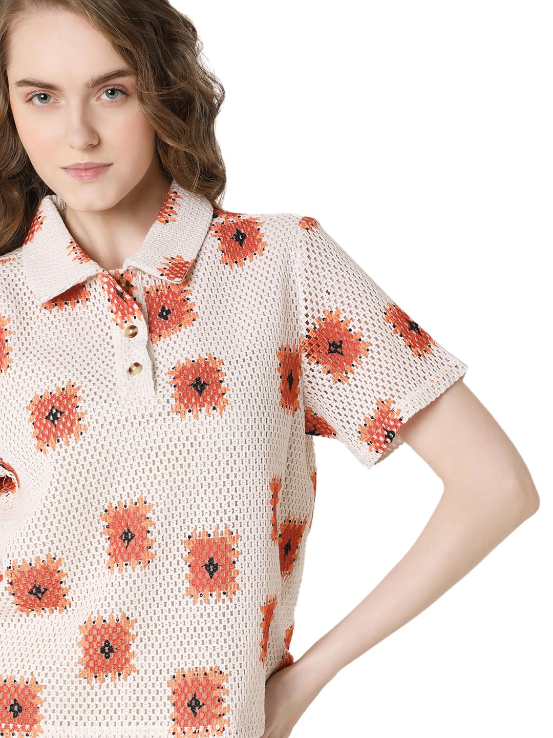 Women's Geometric Regular Fit Shirt - Image 6