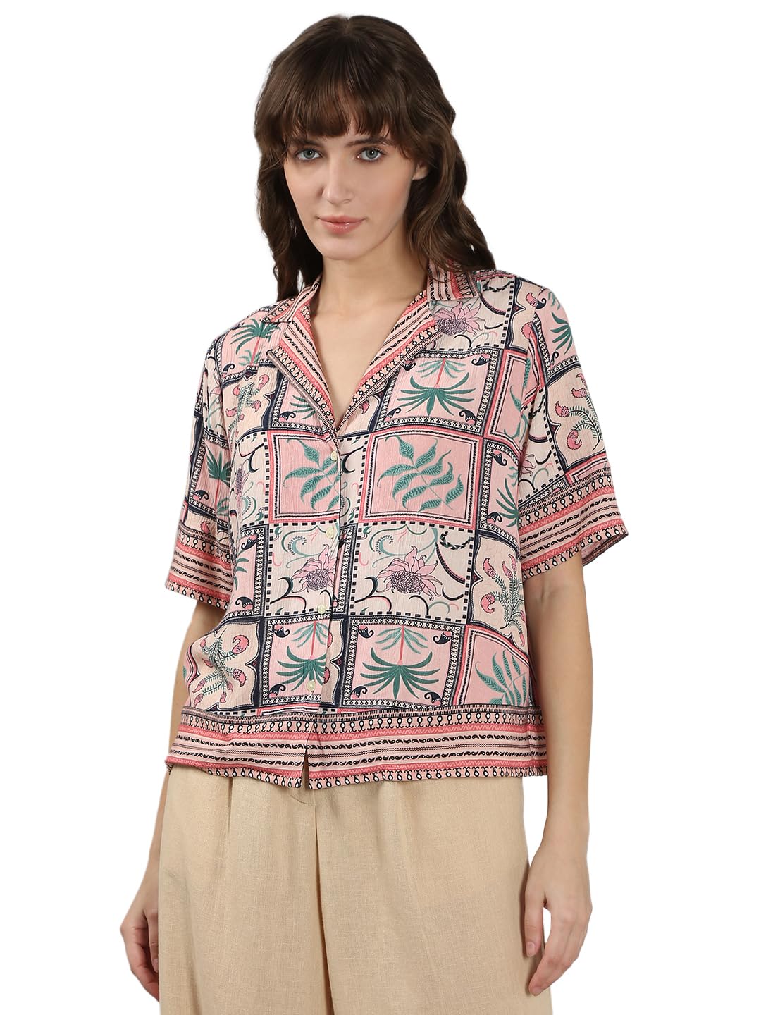Women's Nylon Blend Floral Regular Fit Shirt - Image 8