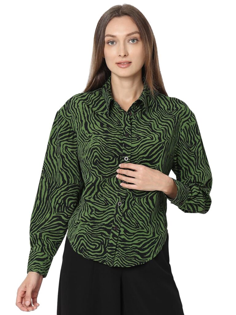 Animal Opaque Printed Spread Collar Casual Shirt