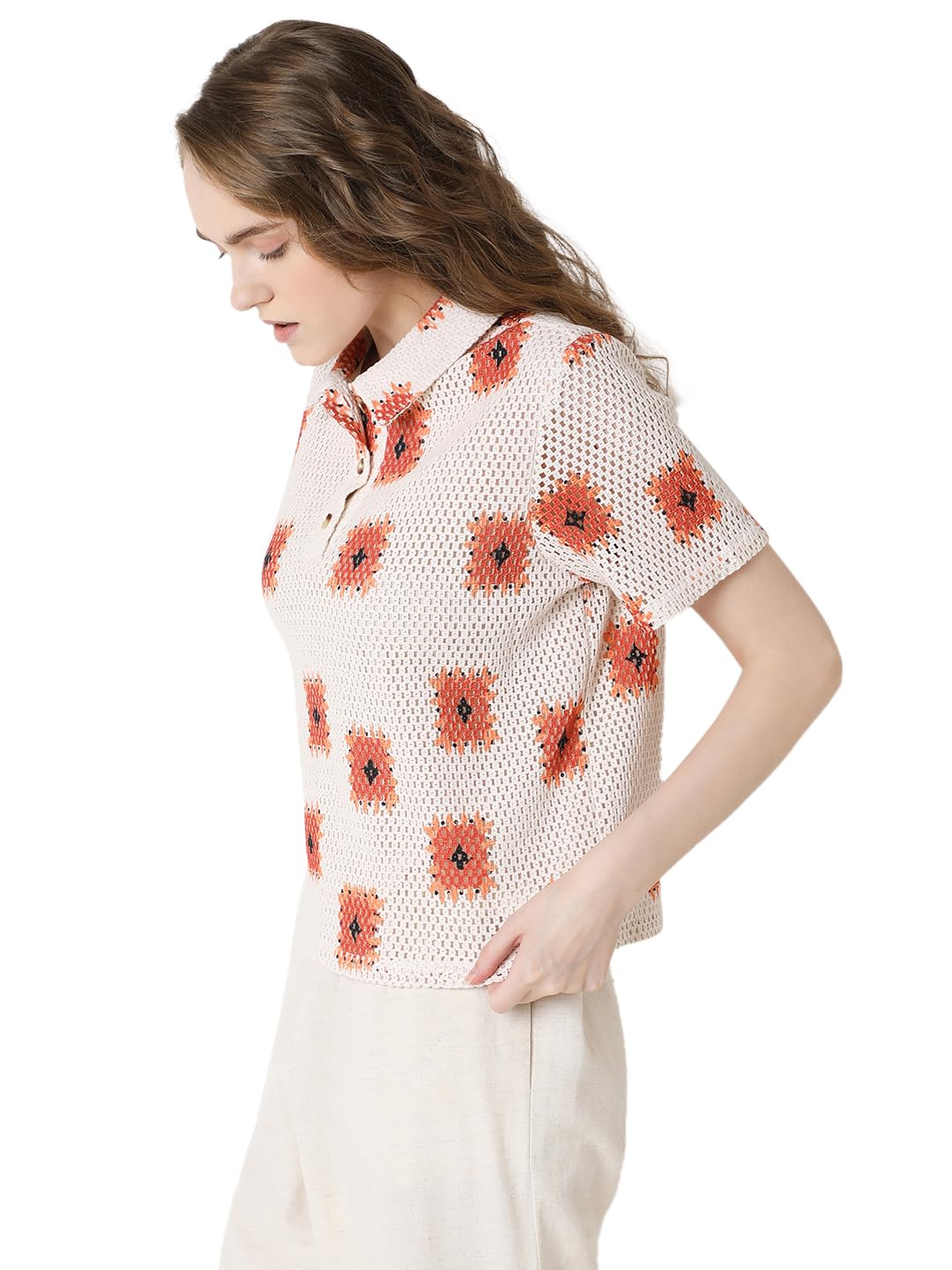 Women's Geometric Regular Fit Shirt - Image 3