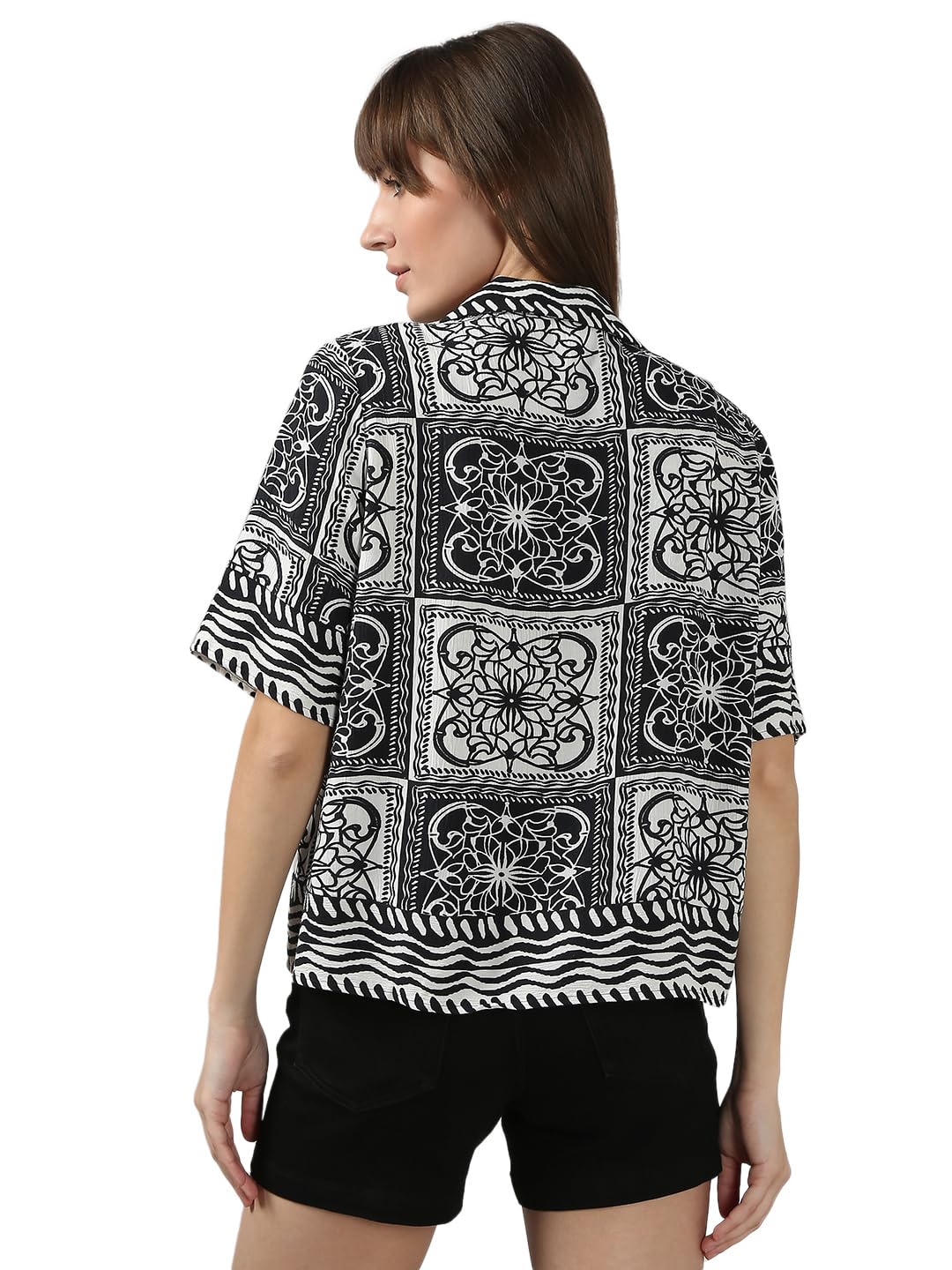 Women's Nylon Blend Floral Regular Fit Shirt - Image 4