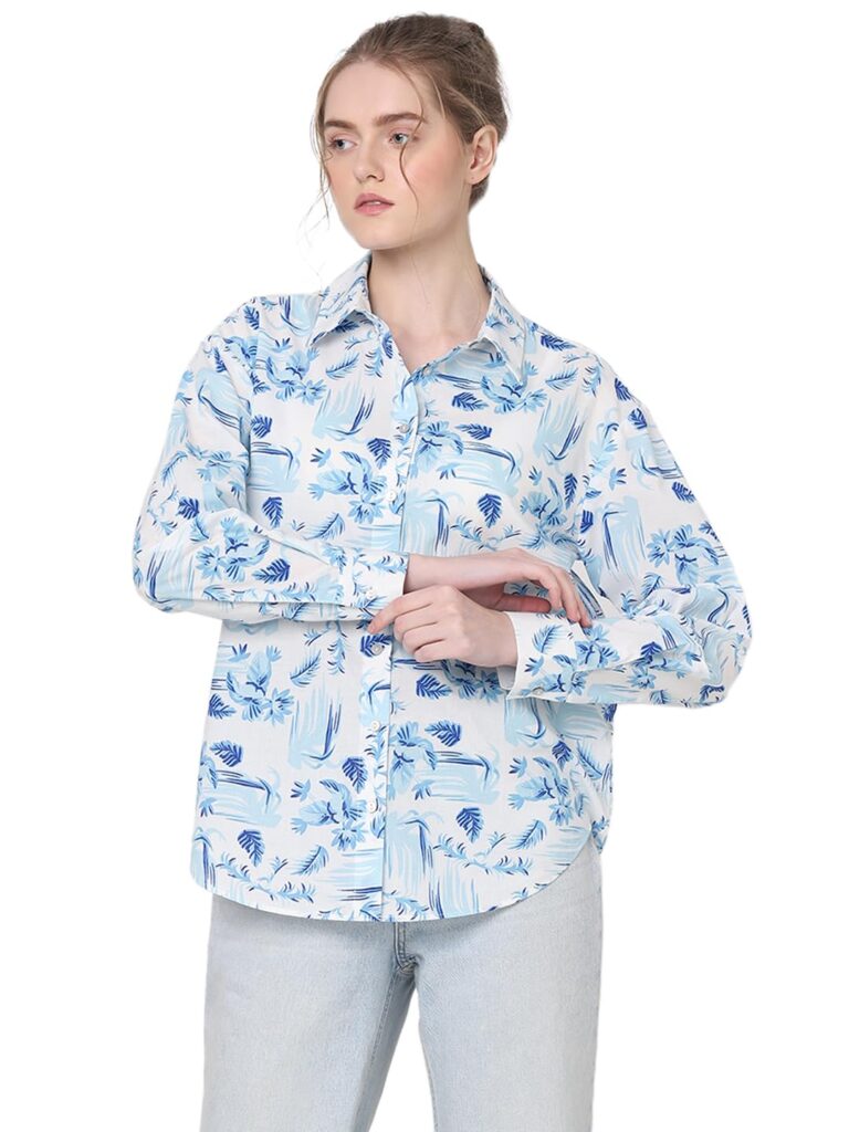 Women's Tropical Print Regular Fit Shirt