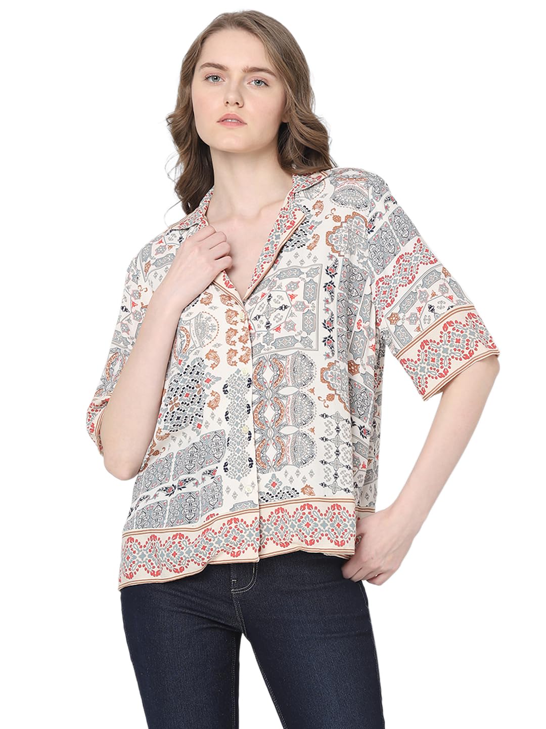 Opaque Printed Casual Shirt