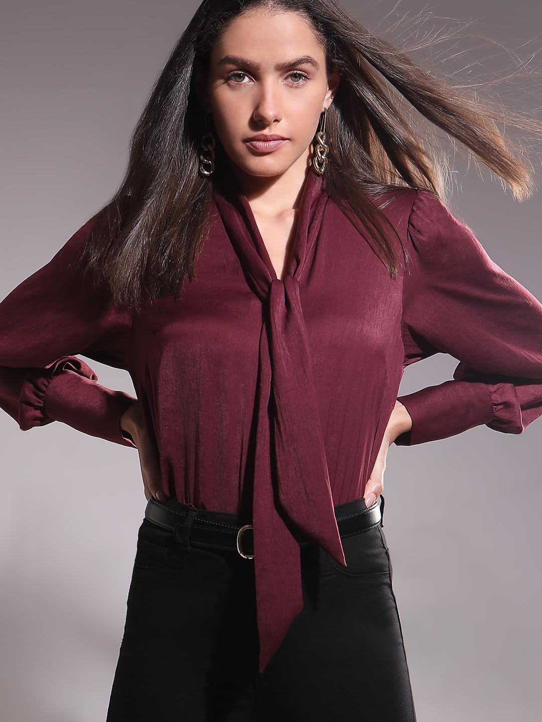 Women Polyester Solid Regular Fit T-Shirt - Image 2