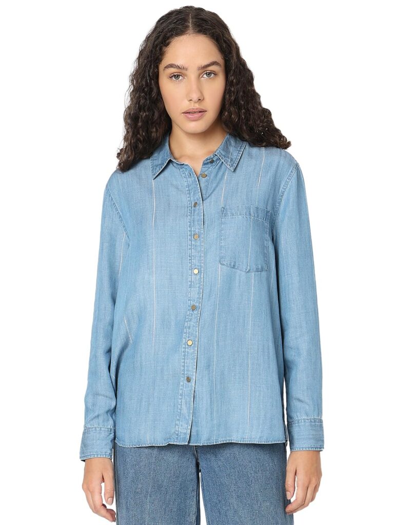 Women's Polyester Striped Relaxed Fit Shirt