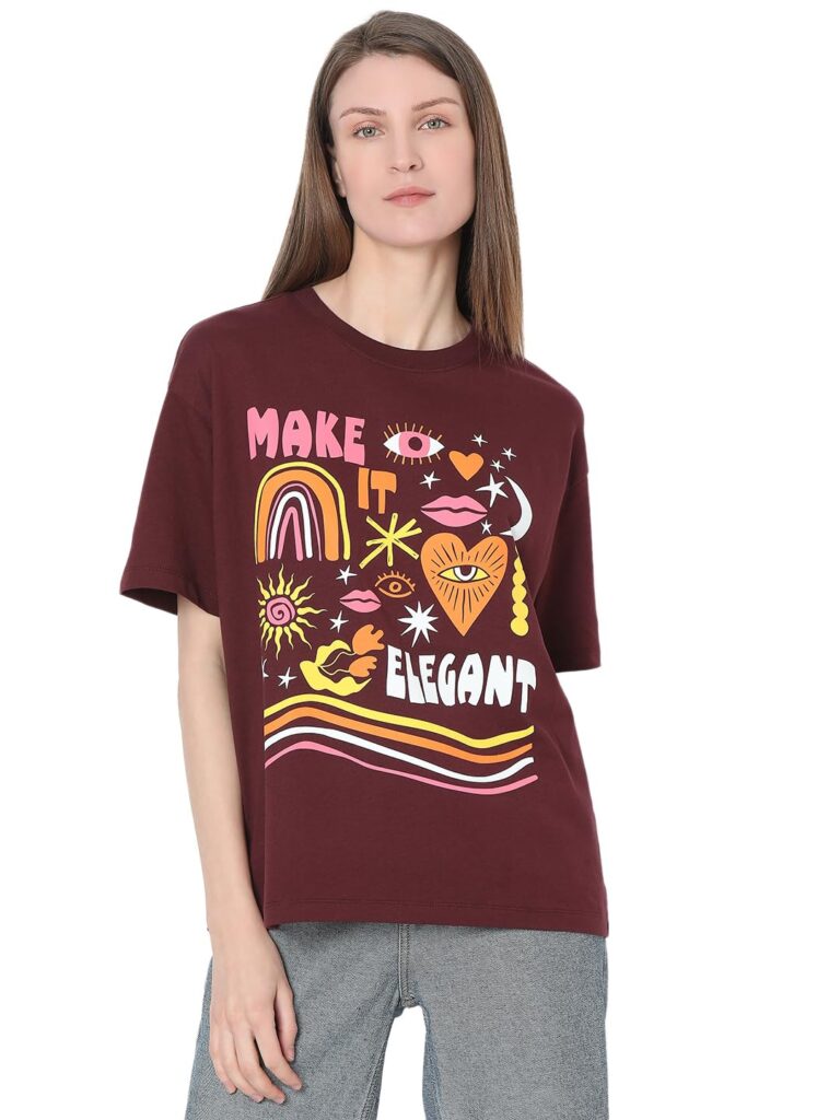 Round Neck Short Sleeves Graphic Printed Pure Cotton Cotton Regular Fit T-Shirt